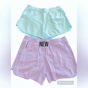 Lands’ End French Terry Shorts Girl’s 14 PLUS Pull-On Purple Blue